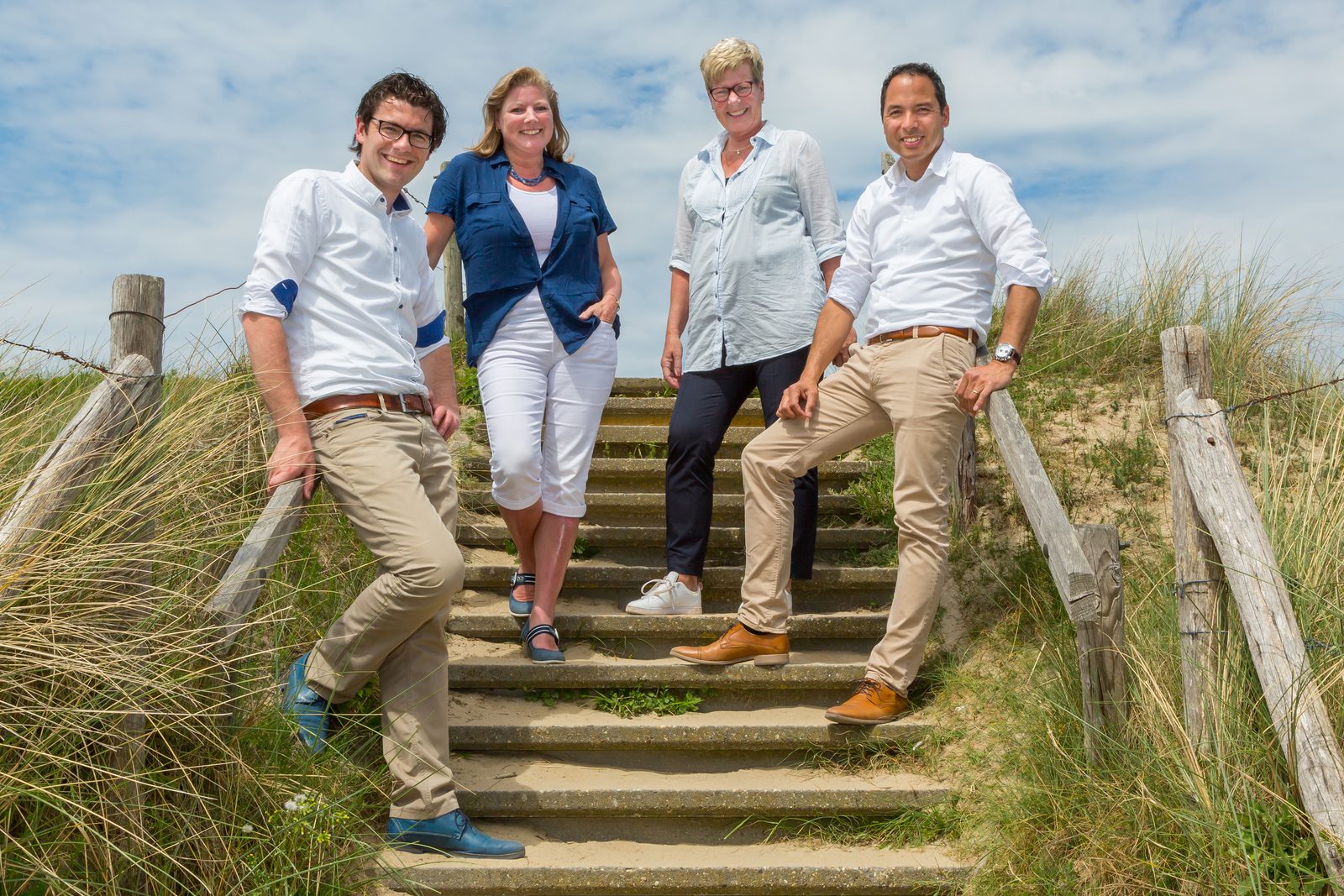vlnr. Wilco Wisse, Thérèse Wisse, Ineke van Avermaete en Casper Scholten