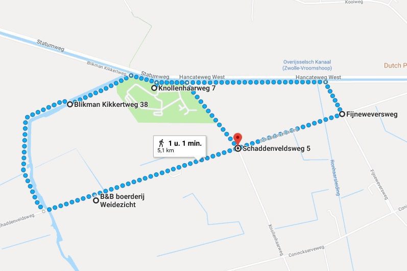 Plattegrond van de route Rondje Boksloot