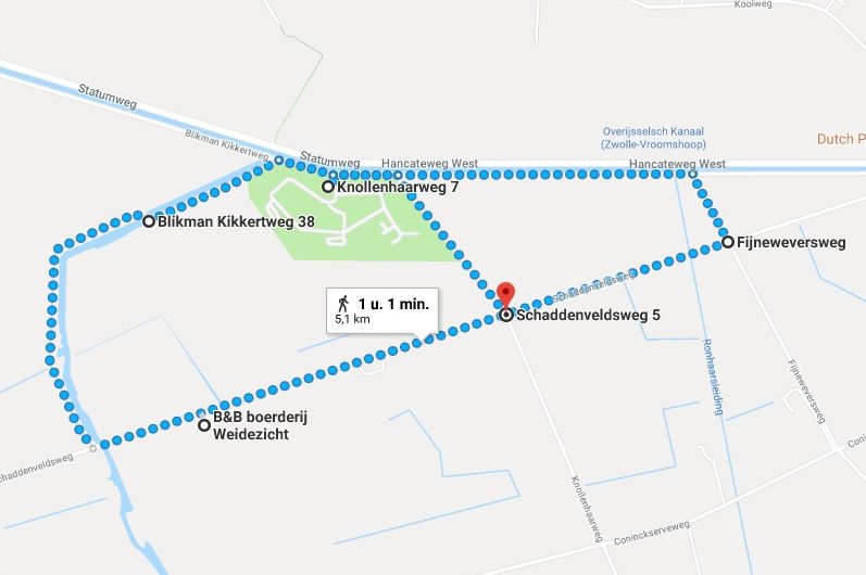 Karte der Wanderweges für die Tour von Boksloot