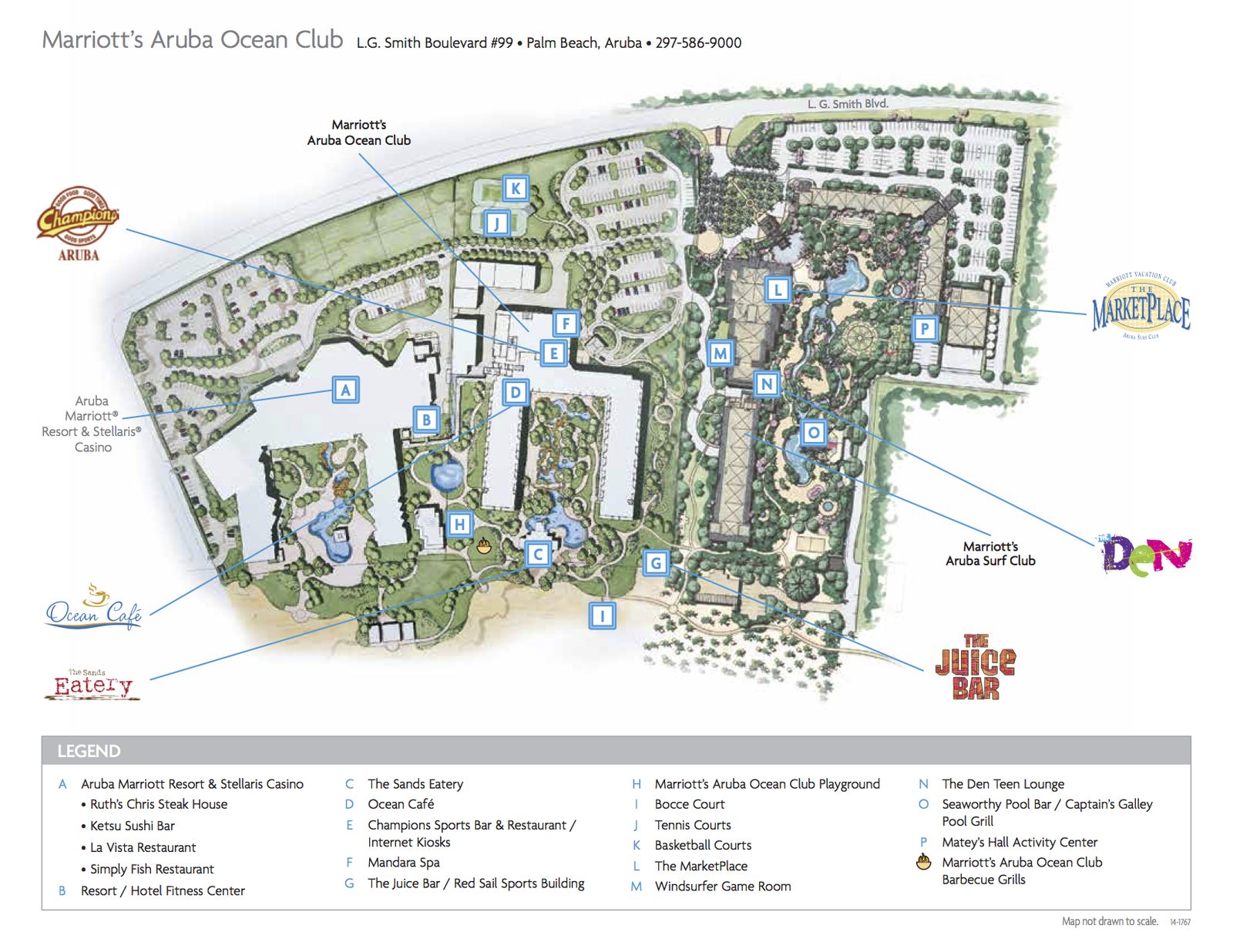 Aruba Ocean Club map