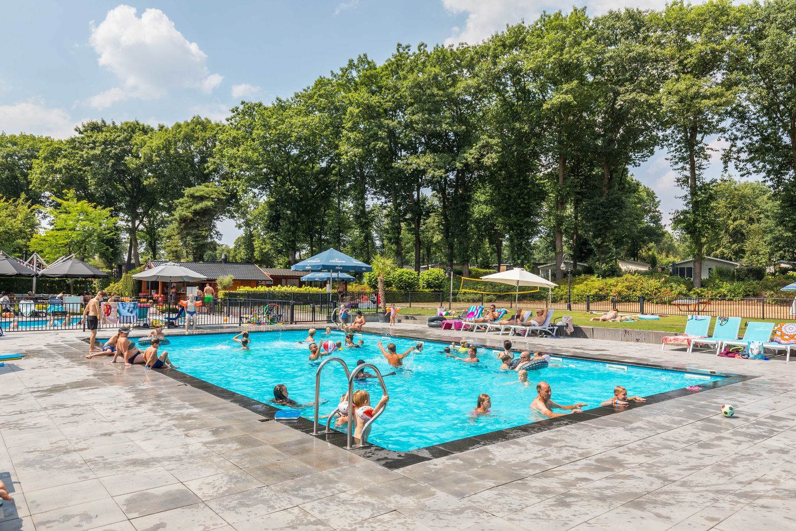 Heated outdoor swimming pool