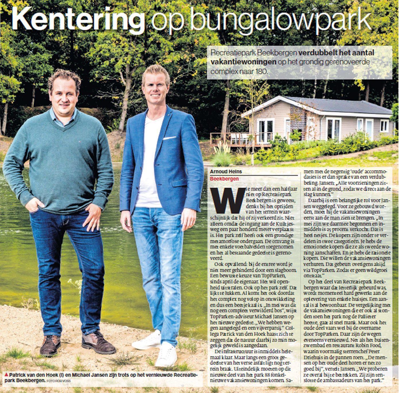 Article sur le parc de vacances de Beekbergen dans le Stentore