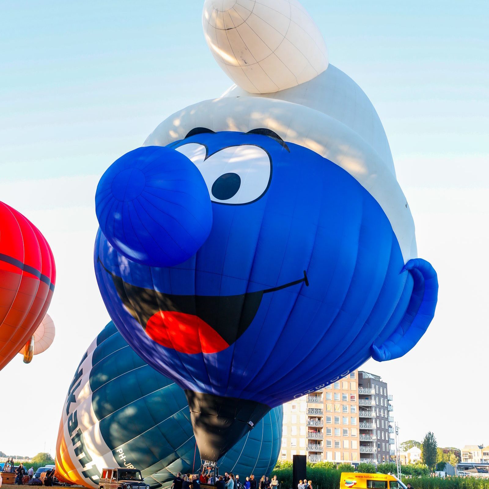 Smurfen luchtballon bij het Ballonfestival in Hardenberg