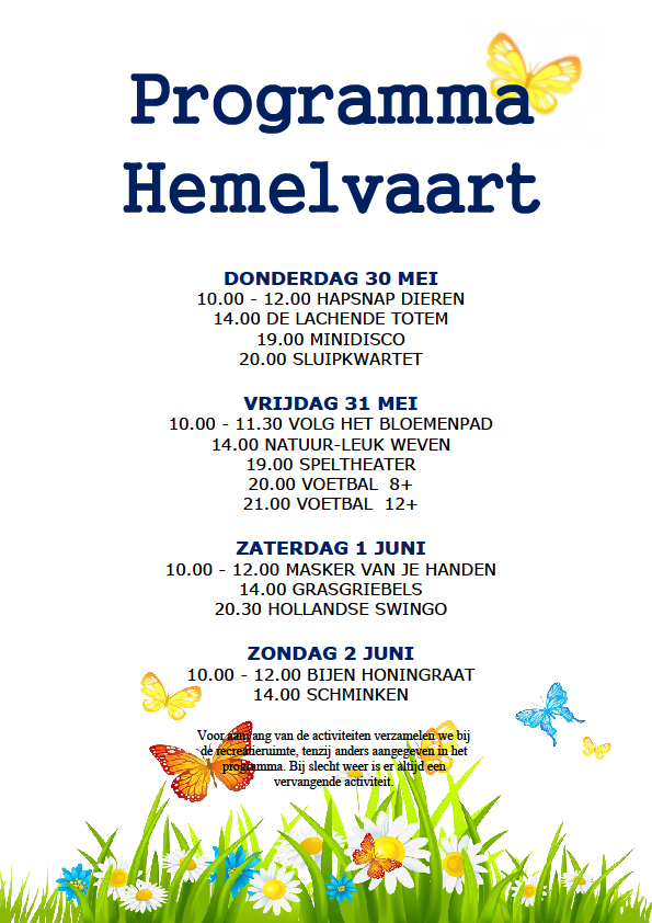 Programma Hemelvaart 2019