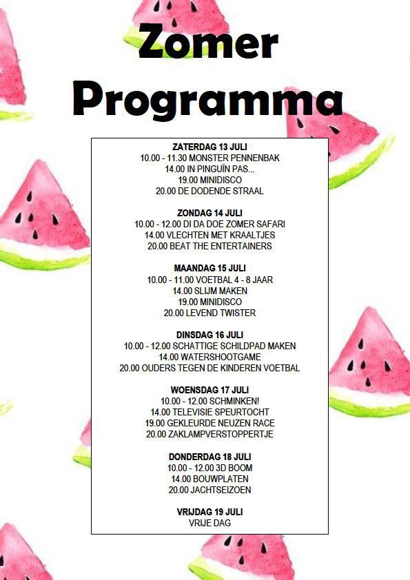 Zomerprogramma