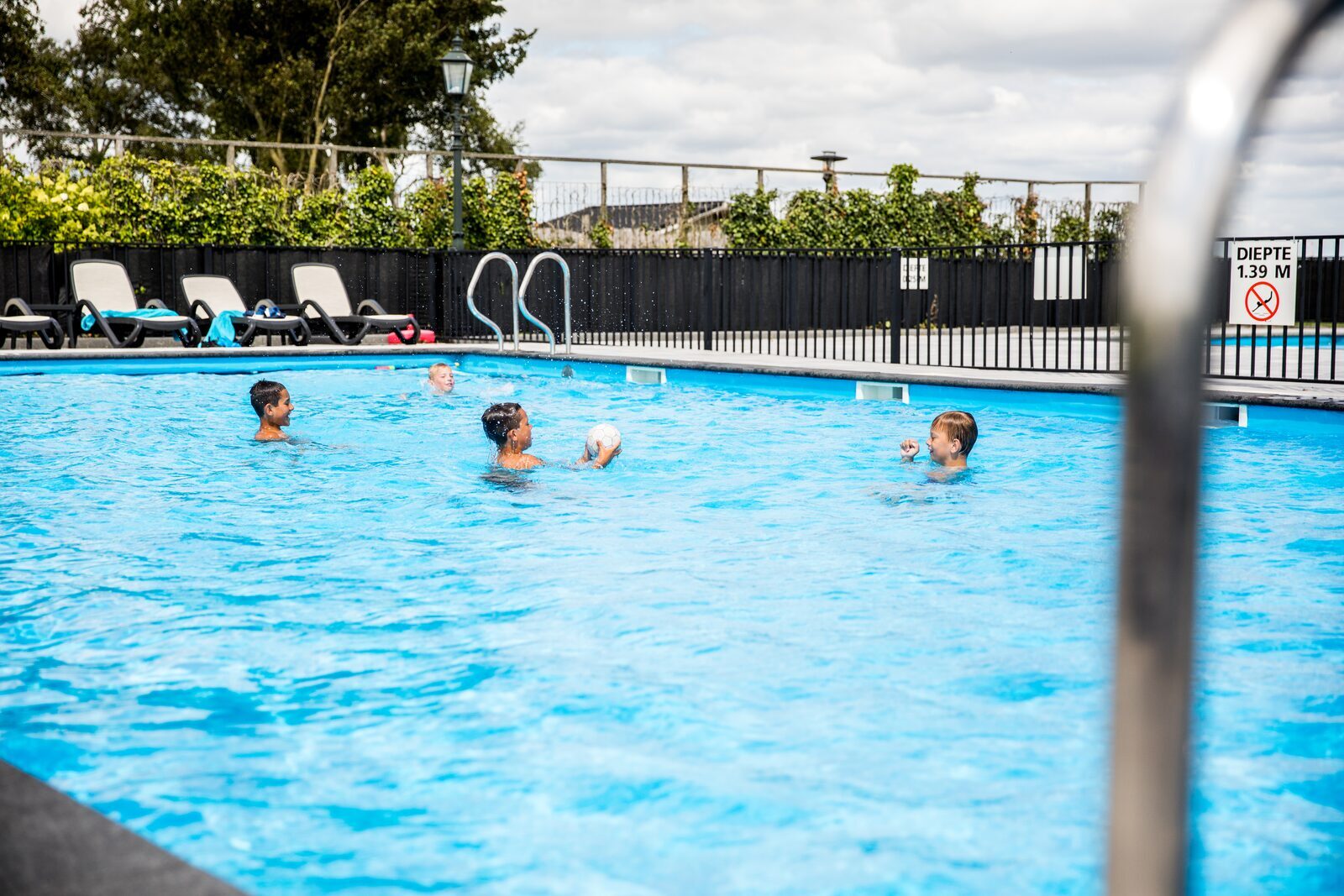 Heated outdoor swimming pool