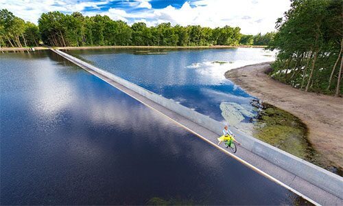 Fietsen door het water Limburg