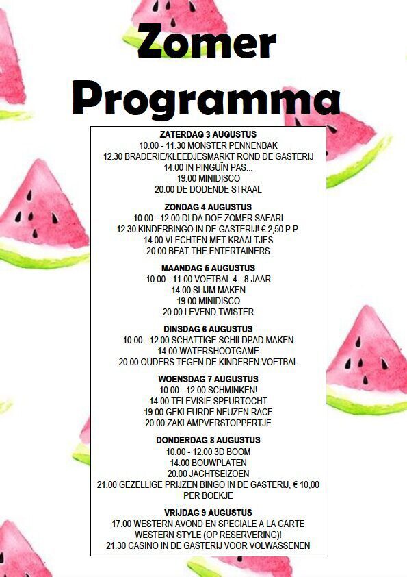 Zomerprogramma
