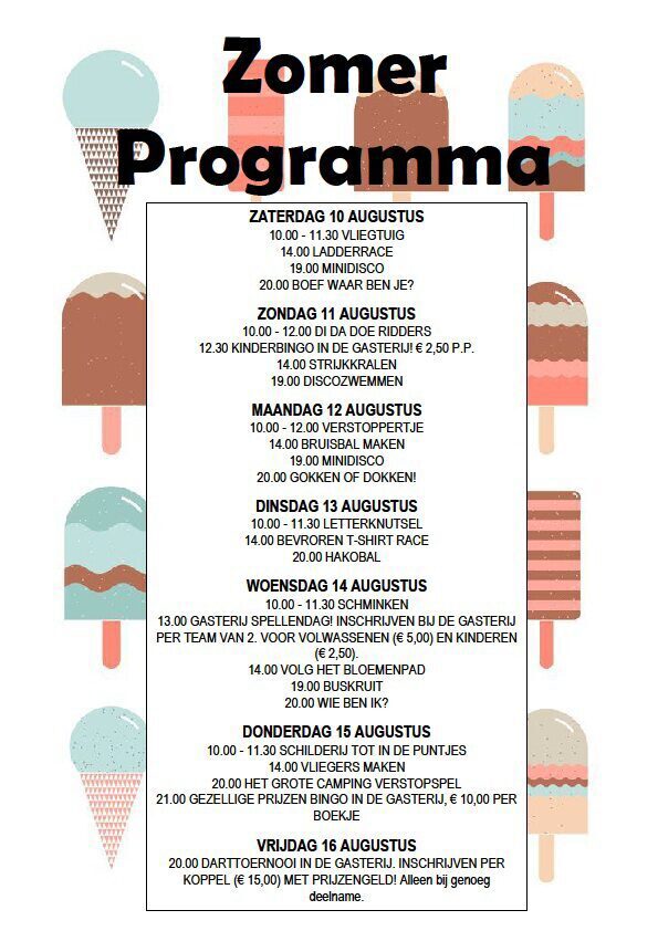 Zomerprogramma