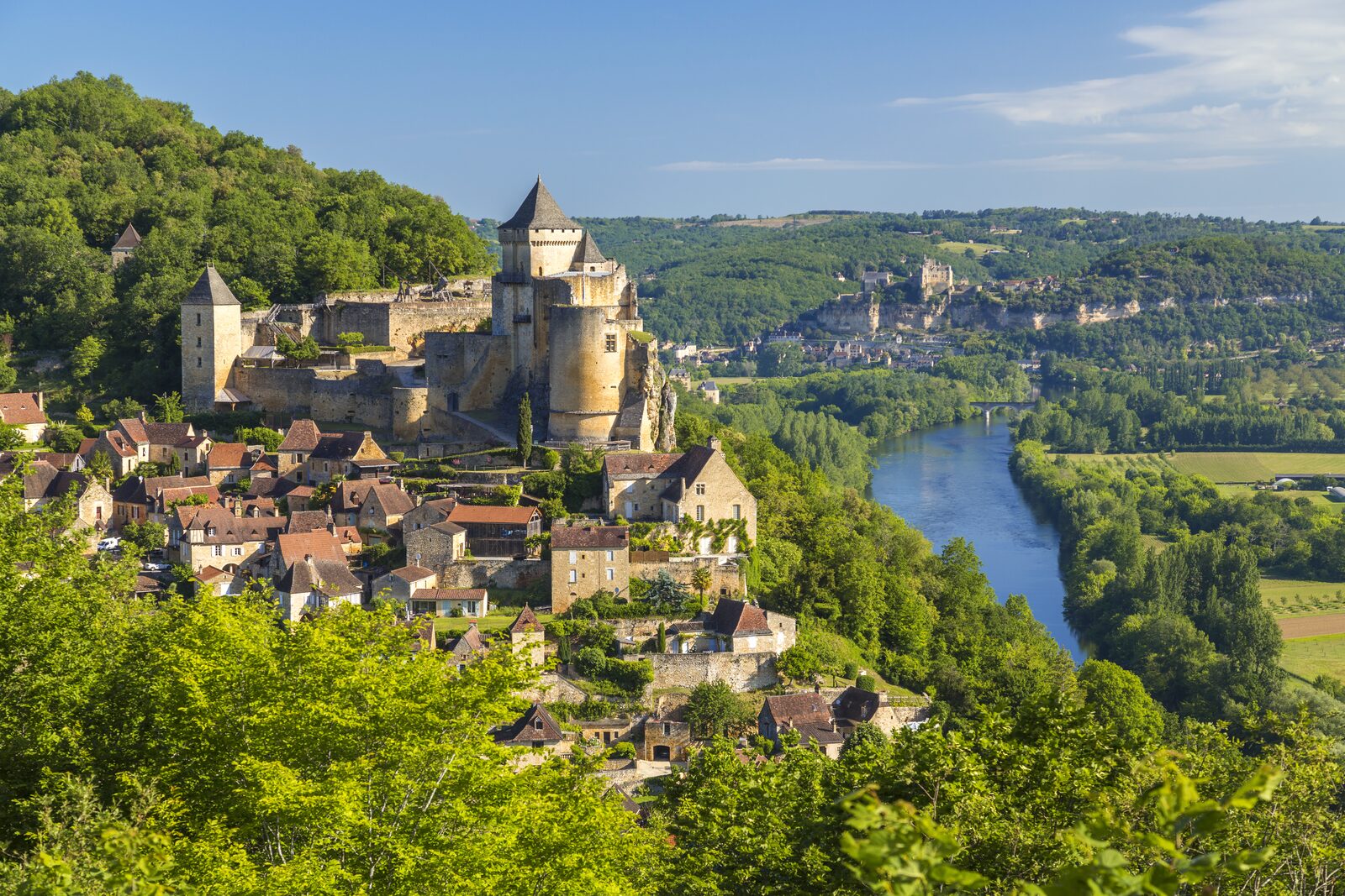Chateau De Castelnaud Dordogne Frankrijk Kasteel Castelnaud Dordogne Zuid Frankrijk
