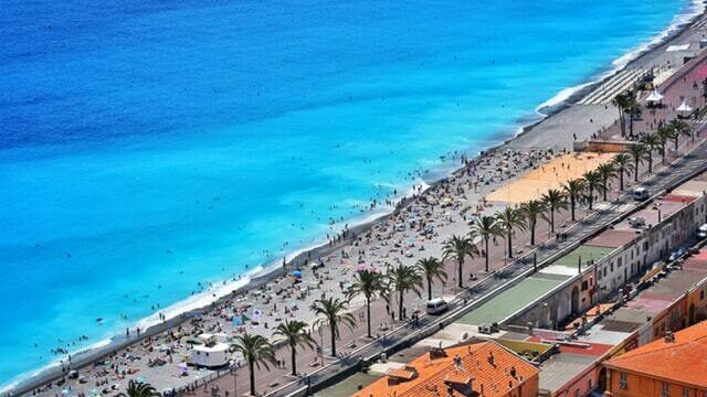 Promenade des anglais à Nice sur la Côte d'Azur