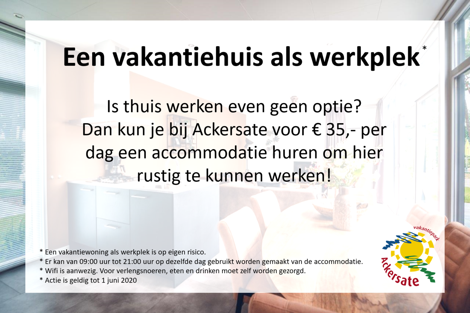 Vakantiehuis als werkplek